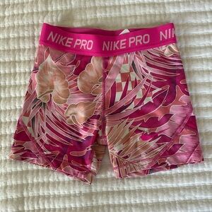 Flower Print Pink Nike Pros